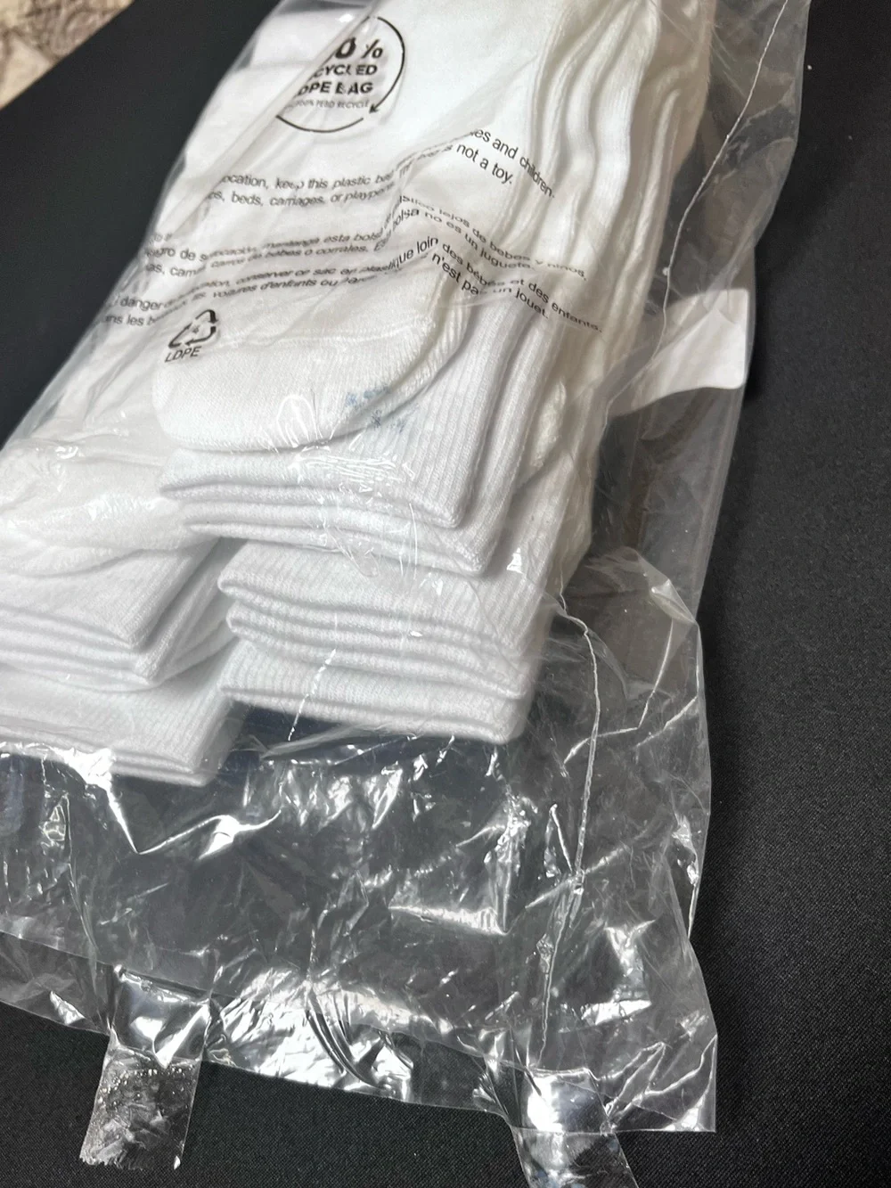 ADIDAS 6 PAIR PACK  2.0  OTC LARGE SOCKS.   WHITE/BLACK